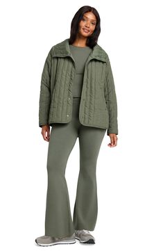 This quilted jacket with an oversized ship and thin design layers over almost anything and is a cozy yet elevated layering piece. 28" length Front snap closure Draped collar Front welt pockets High/low hem Lined, with 100% polyester fill 100% polyester Dry clean Made in China Cella Jane, Draped Collar, Fabric Gift Bags, Nordstrom Store, Fabric Gifts, Free Fabric, High Low Hem, Quilted Jacket, Layering Pieces