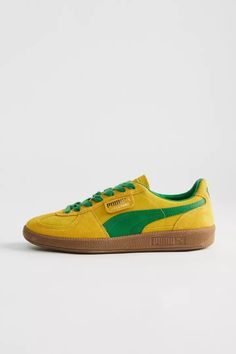 Puma Palermo Sneaker | Urban Outfitters Green Puma Sneakers With Round Toe, Green Puma Sneakers For Jogging, Puma Low-top Skate Shoes For Skateboarding, Puma Low-top Skate Shoes, Low-top Puma Skate Shoes For Skateboarding, Urban Low-top Skate Shoes With Puma Logo, Urban Low-top Puma Skate Shoes, Low-top Leather Skate Shoes With Puma Logo, Urban Low-top Puma Sneakers