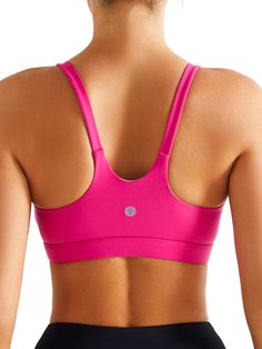 PRICES MAY VARY. ✅【High-quality fabric】: KIMTREE sports bra is made of premium fabric, consisting of 75% nylon and 25% spandex, with excellent moisture-wicking and breathability, ensuring a comfortable wearing experience. ✅【 Outstanding design】:Longline sports bra features a U-shaped back design and wide shoulder straps to protect and showcase the beautiful back line, reduce shoulder pressure, provide support, and highlight women's charm. ✅【 Medium support 】：Strappy sports bra is equipped with r Supportive Pink Activewear With Built-in Padding, Functional Sports Bra With Built-in Bra For Training, Supportive Sports Bra With Built-in Cups For Workout, Fitted Full Coverage Sports Bra With Built-in Cups, Stretch Sports Bra With Built-in Cups For Gym, Nylon Sports Bra With Built-in Bra For Gym, Full Coverage Activewear With Built-in Bra For Training, Pink Functional Activewear With Built-in Padding, Compression Sports Bra With Built-in Padding For Sports Events