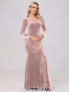 Dusty_Rose Sleeves Bridesmaid Dresses, Dresses With Split, Bridesmaid Dresses Dusty Sage, Velvet Bridesmaid, Dress Satin Bridesmaid, Bridesmaid Dresses Satin, Long Sleeve Bridesmaid Dress, Floral Bridesmaid Dresses, Sequin Bridesmaid