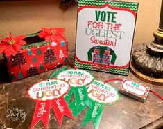 Ugly Sweater Party Games, Christmas Party Friends, Party Favors Diy, Tacky Christmas Party, Adult Christmas Party, Work Christmas Party, Christmas Party Themes, Family Christmas Party, Ugly Xmas Sweater