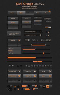 dark orange ui kit v3 0