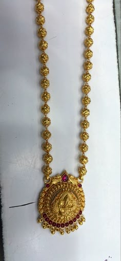 Mohan Mala Jewellery Gold, Mohan Mala, Gundla Mala, Pendant With Earrings, Ram Temple, Diamond Earrings Indian, Gold Long Chain, Red Jewellery