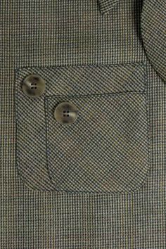 a close up view of a jacket with buttons