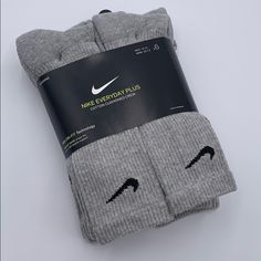 6 Pairs Socks Set Brand New With The Tag Authentic Unisex Nike Young Athletes Everyday Cushioned Crew With Dri-Fit Technology Size S: Yth 3y - 5y Wmn 4 - 6 Size M: Men’s 6-8; Women’s 6-10; Size L: Men’s 8-12; Women’s 10-13; Size Xl: Men 12 - 15 Nike Everyday Cushioned Carbon Heather/Black Training Crew Socks (6 Pairs) Style Sx7666-064 Casual Gray Sports Socks, Casual Gray Breathable Socks, Gray Sports Socks For Winter, Nike Winter Sports Socks, Nike Sports Socks For Winter, Dri Fit Socks, Soccer Socks, Nike Socks, Young Athletes