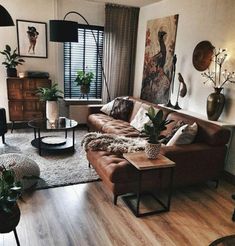 a living room filled with furniture and decor