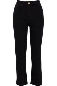 Black High Waist Jeans – Fashion Brand Company Trendy Stretch Cropped Jeans With Tapered Leg, Modern Black Stretch Jeans, Modern High Waist Stretch Jeans, Modern High-waist Stretch Jeans, Stretch Straight Leg Cropped Jeans With Five Pockets, Black High Waist Jeans, Dark Blue Embroidery, High Waist Jeans Style, Fashion Brand Company