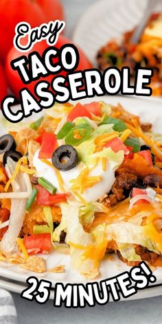 easy taco casserole with 25 minutes left on the table for everyone to eat