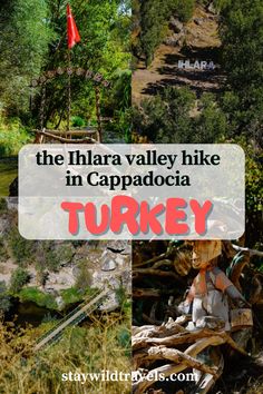 the hiking trail in cappadocia turkey with text overlay that reads, the hike