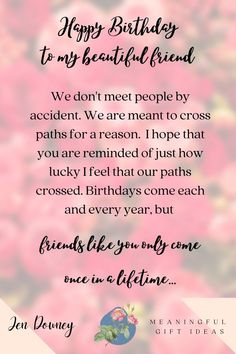 crossed paths quote Birthday Message For Friend Friendship, Quote Birthday, Birthday Message For Friend, Happy Birthday Best Friend Quotes, Friendship Quote, Birthday Wishes Greetings, Happy Birthday Best Friend, Happy Birthday Love Quotes, Birthday Greetings Friend