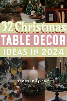 Christmas Table Centerpieces Simple Christmas Table, Dinner Table Settings, Table Decorations Christmas