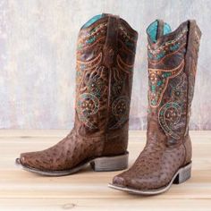 Corral Embroidered Steer Skull Full Quill Ostrich Boots Skull Boots, Steer Skull, Ostrich Boots, Boots For Fall, Western Boots Women, Studded Boots, Ostrich Leather, Cowboy Boots Women, Boots Fall