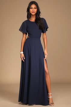 Black Tie Wedding Guest Dresses - Black Tie Wedding Outfits - Lulus Semi Formal Long Dresses, Navy Wedding Guest Outfit, Navy Dress Outfit Wedding, Velaris Wedding, Navy Blue Dress Outfit Wedding, Navy Blue Wedding Guest Dress, Black Tie Optional Wedding Guest Dress, Blue Long Dresses, Navy Blue Dress Outfit