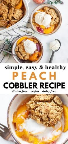 peach cobbler recipe with fresh peaches and ice cream