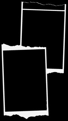 three square frames with torn edges on a black background, one is white and the other is dark