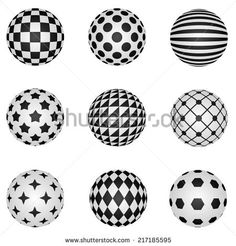 an array of black and white balls on a gray background