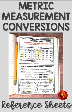 a notebook with the words,'how to convert measurements from measurement to reference sheets '