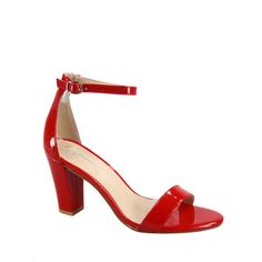 This style runs a little, please order half size down Open Toe Chunky Heel Buckle Heel High 3.25 Inch with 0.25 Inch Platform Size: 5.5.  Color: Red.  Gender: female.  Age Group: adult. Red Block Heels With Ankle Strap And Heel Strap, Red Block Heels With Ankle Strap, Red Block Heels With Round Toe For Summer, Summer Red Block Heels With Round Toe, Red Summer Block Heels With Round Toe, Red Ankle Strap Block Heels For Spring, Red Closed Toe Block Heels For Summer, Summer Red Closed Toe Block Heels, Casual Ankle Strap Patent Leather Heels