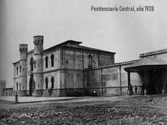 an old black and white photo of a building