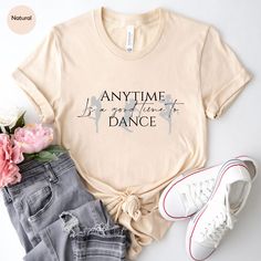 Our ballett shirt for dance lovers is a perfect dance gift for her. The tanzerin shirt, tanzen shirt, dancing master shirt, dance team tshirt, will be cozy yet cute while dancer enjoy in this minimalistic, embossed style shirt. Key Features: - Unisex Graphic Tees, Unisex Hoodies, Women V-Neck Shirt, Women Tank, Youth T Shirt, Toddler T-Shirt, Baby Bodysuits - 100% Airlume combed and ringspun cotton - Soft cotton and quality print make users fall in love with it over and over again. - These t-shirts have-ribbed knit collars to bolster shaping. - Printed and shipped from the USA HOW TO ORDER 1) Please, check and review all photos 2) Choose your sweatshirt or t-shirt style, color, and size 3) Click add to cart. You can go back and follow the same steps to add more items to your cart 4) Click Stretch Cotton T-shirt For Dance Class, Fitted T-shirt For Summer Dance, Fitted Custom Print T-shirt For Dance Class, Casual Stretch T-shirt For Dance Class, Fitted Cotton Shirt For Dance, Relaxed Fit Tops For Summer Dance, Stretch Dancewear Tops For Dance Class, Stretch Tops For Dance Class, Fitted Crew Neck Shirt For Dance