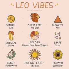 zodiac symbols and their meanings are shown in this graphic style, which includes sunflowers,