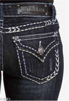 LA Idol Jeans Destructed Multicolor Stitching Bootcut 4315LP Preppy Clothing Brands, Comfy Things, Cc Beanies, Sinful Clothing, Missme Jeans, Beauty Closet, Boutique Jeans, Prom For Guys