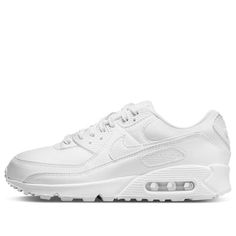 Nike Wmns Air Max 90 'Triple White' DH8010-100 (SNKR/Retro/Low Top/Women's/Non-Slip/Wear-resistant/Shock-absorbing/Recyclable Materials) Recyclable Materials, Nike Air Max 90, Low Top, Air Max, Nike Air Max, Nike Air, The 100, Womens Tops, Nike