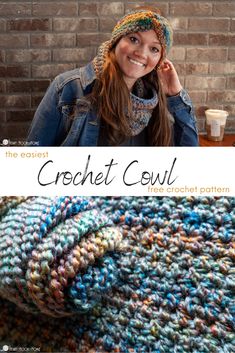 the crochet cowl is an easy and quick to knit blanket pattern for beginners