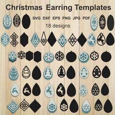 christmas earring templates svg dxf eps png