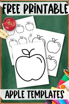 an apple coloring page with the words free printable on it