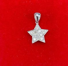 Star Shape Charm Pendant 0.20 CTW Round Cut Natural Diamond Pendant 14k Gold Her Star Shape, Conversation Piece, Charm Pendant, Round Cut