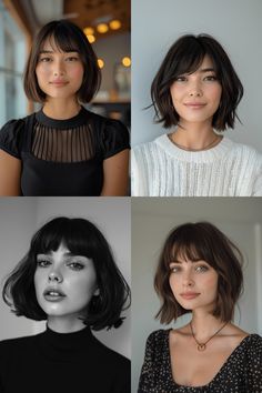 Straight Bobs For Thick Hair, Textured Bob Square Face, Bobs For Long Faces, Short Hair For Thick Wavy Hair, Bob With Bangs Thick Hair, Bob For Long Face, Long French Bob With Bangs, Long Pixie Haircut For Thick Hair, French Lob Haircut