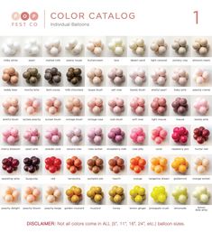 the color catalog for different colors of beads