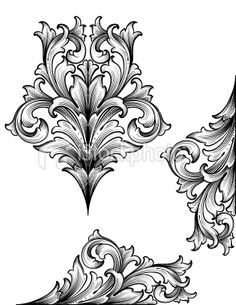 an ornate design element in black and white royaltyvectors for decorative wallpaper