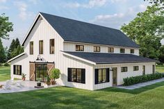 this is an artist's rendering of a farmhouse style home