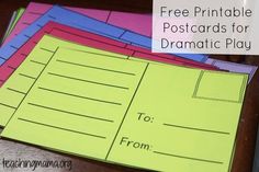 free printable postcards for dramatic play