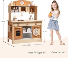 Rubud Wooden Play Kitchen with Realistic Accessories Toy Kitchen Set with Play Features Modern Style Kids Wooden Kitchen, Toddler Kitchen, Toy Kitchen Set, Tummy Time Activities, Wooden Play Kitchen, Kids Play Kitchen, Pretend Play Kitchen, Play Kitchen Sets, Toddler Furniture