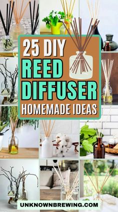 Keep your home smelling fresh with these easy DIY reed diffusers. Perfect for any room. Reed Diffuser Diy, Diy Reed Diffuser, Reed Diffuser Design, Homemade Diffuser, Diy Oil Diffuser, Homemade Reed Diffuser, Scented Vinegar, Diffuser Diy, Make Your Home Smell Amazing