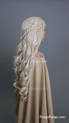 White Blonde Braids, Targaryen Hairstyles, Daenerys Targaryen Wig, Daenerys Targaryen Queen, Kahleesi Hair, Khaleesi Cosplay