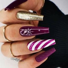 Chic & Trendy Nail Designs Festive Holiday Nails, Holiday Nail Designs, Ballerina Nails