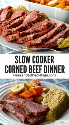 slow cooker corned beef dinner with carrots and potatoes