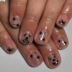 We rounded up the best halloween nail designs that are trending, from French manicures to textured nails to chrome finishes and more. Nail Design For Very Short Nails, Halloween Nail Designs Natural Nails, Halloween Gel Nail Designs For Short Nails, Glitter Fall Nails Acrylic, Mismatched Nail Designs, Halloween Nail Charms, Nail Inspo Gothic, Cute Short Nails Fall, Gel Halloween Nails Short