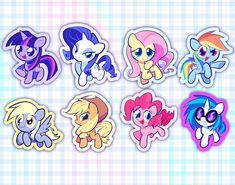 the little pony stickers are all different colors