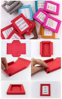 the instructions for how to make an origami photo frame with text on it