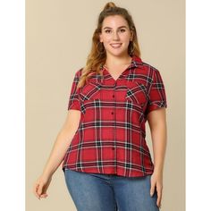 The classic plaid shirt can be mixed easily with a variety of styles. This plaid short-sleeved cotton shirt will become a quick go-to in your wardrobe. Style it with your favorite jeans or skirts for a casual look. Perfect for going out and traveling with friends. Occasions: Beach, weekend, gathering, daily, and so on. Plaid Short Sleeve Flannel Shirt With Button Closure, Plaid Flannel Shirt With Short Sleeves, Plaid Flannel Shirt With Short Sleeves And Button Closure, Plaid Short Sleeve Top With Button Closure, Beach Weekend, Blue Plaid Shirt, Plaid Shorts, Wardrobe Style, Chic Woman