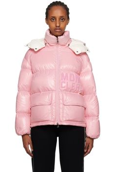 Discover great products at the best prices at Dealmoon. Pink Abbaye Down Jacket. Price:$1161.00 at SSENSE Moncler Women, Bag Women Fashion, Black Down, Beauty Clothes, Funnel Neck, Outdoor Outfit, Funnel, Flap Pocket, Outerwear Jackets