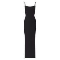 Fits Everybody Long Slip Dress - Onyx | SKIMS Layered Turtleneck, Long Slip Dress, Long Slip, Turtleneck Top, Flattering Dresses, Turtle Neck Top, Base Layer, Second Skin, Gift Guide