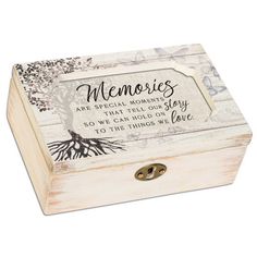 a white wooden box with a tree on the front and an inscription that reads granddaughter beautiful