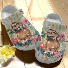 Lazy Sloth Loves Flower Shoes Crocbland Clogs Birthday Gift For Girl   Lazy Sl Lightweight construction with breathable mesh fabric provides a comfortable and flawless fit. Flower Shoes, Wooden Shoes, Gift For Woman, Birthday Gifts For Girls, Birthday Gifts For Women, Funny Animal, Love Flowers, Sloth, Gifts For Girls