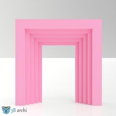 an image of a set of pink frames on white background with text that reads 3b archi